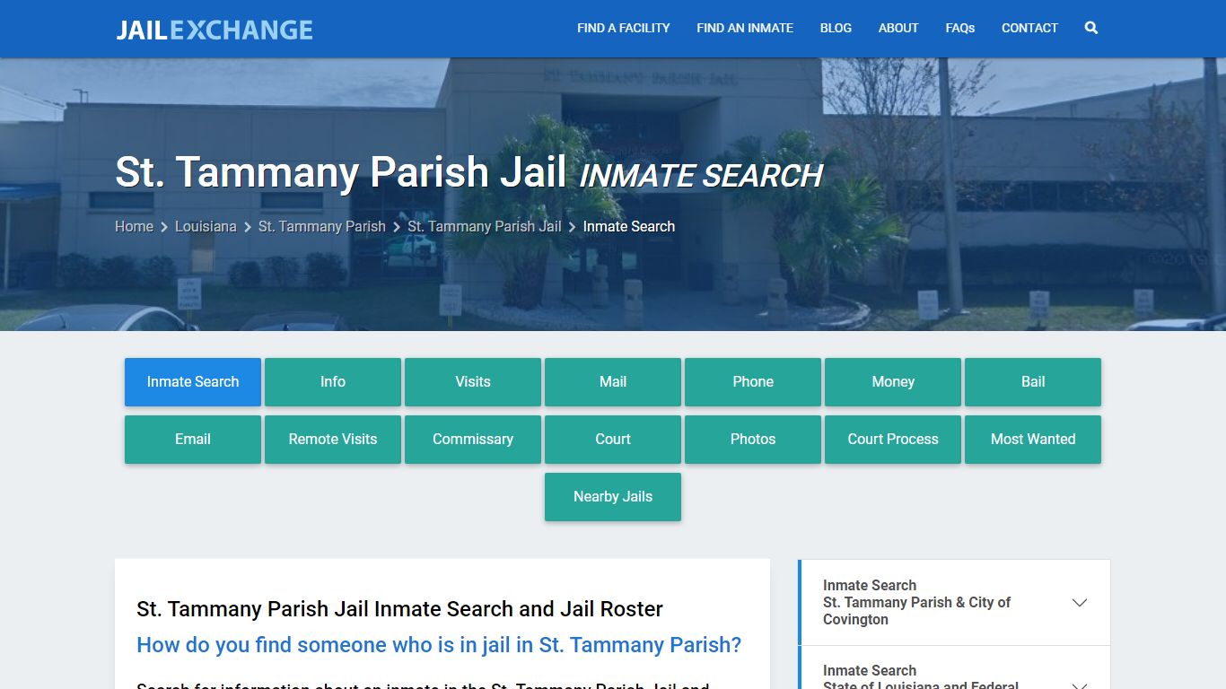 Inmate Search: Roster & Mugshots - St. Tammany Parish Jail, LA